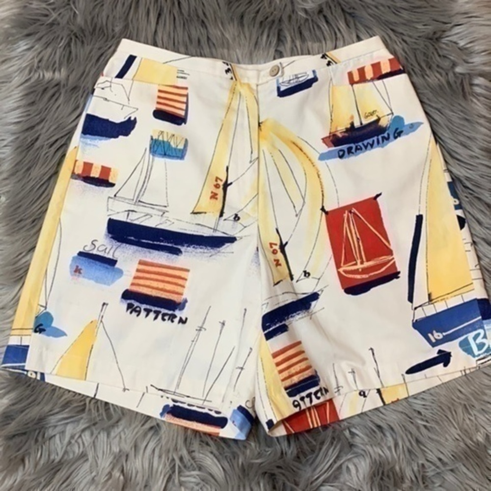 Vintage Bets by Canvasbacks high rise cotton sailing sailboat shorts 8